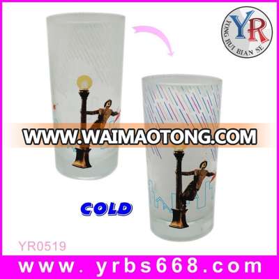 wholesale cold water glass tumbler color changing double wall glass mug