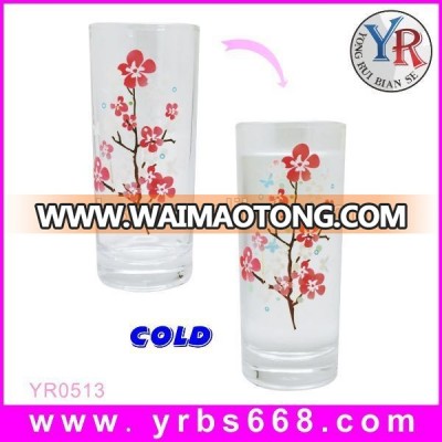 2014 new products wedding favor color changing decorative glass cup