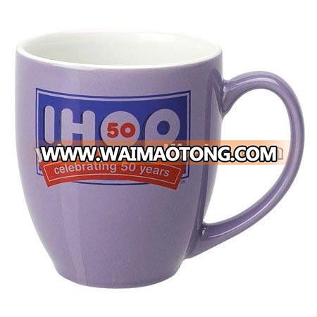 CCIQ Certificated 15oz Two Tone Purple Bistro Ceramic Mug with Custom Logo